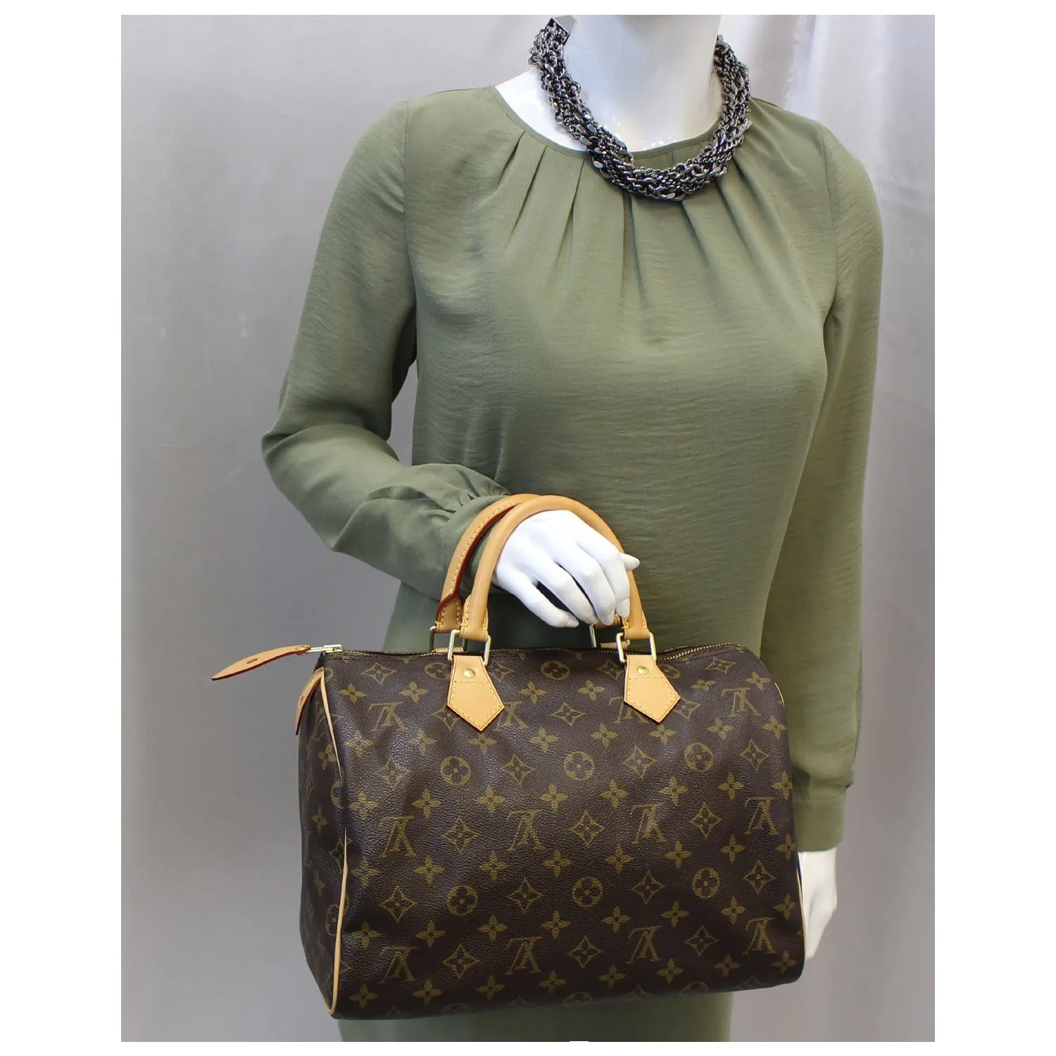 LOUIS VUITTON Speedy 30 Monogram Canvas Satchel Bag
