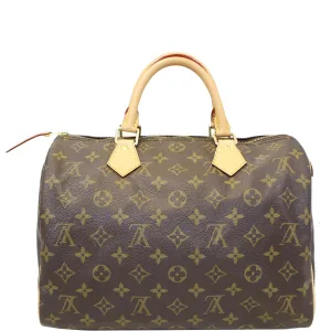 LOUIS VUITTON Speedy 30 Monogram Canvas Satchel Bag