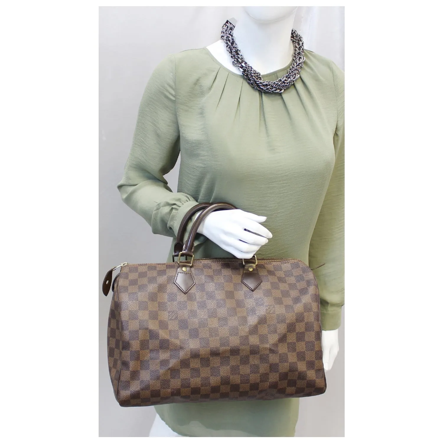 LOUIS VUITTON Speedy 35 Damier Ebene Satchel Bag