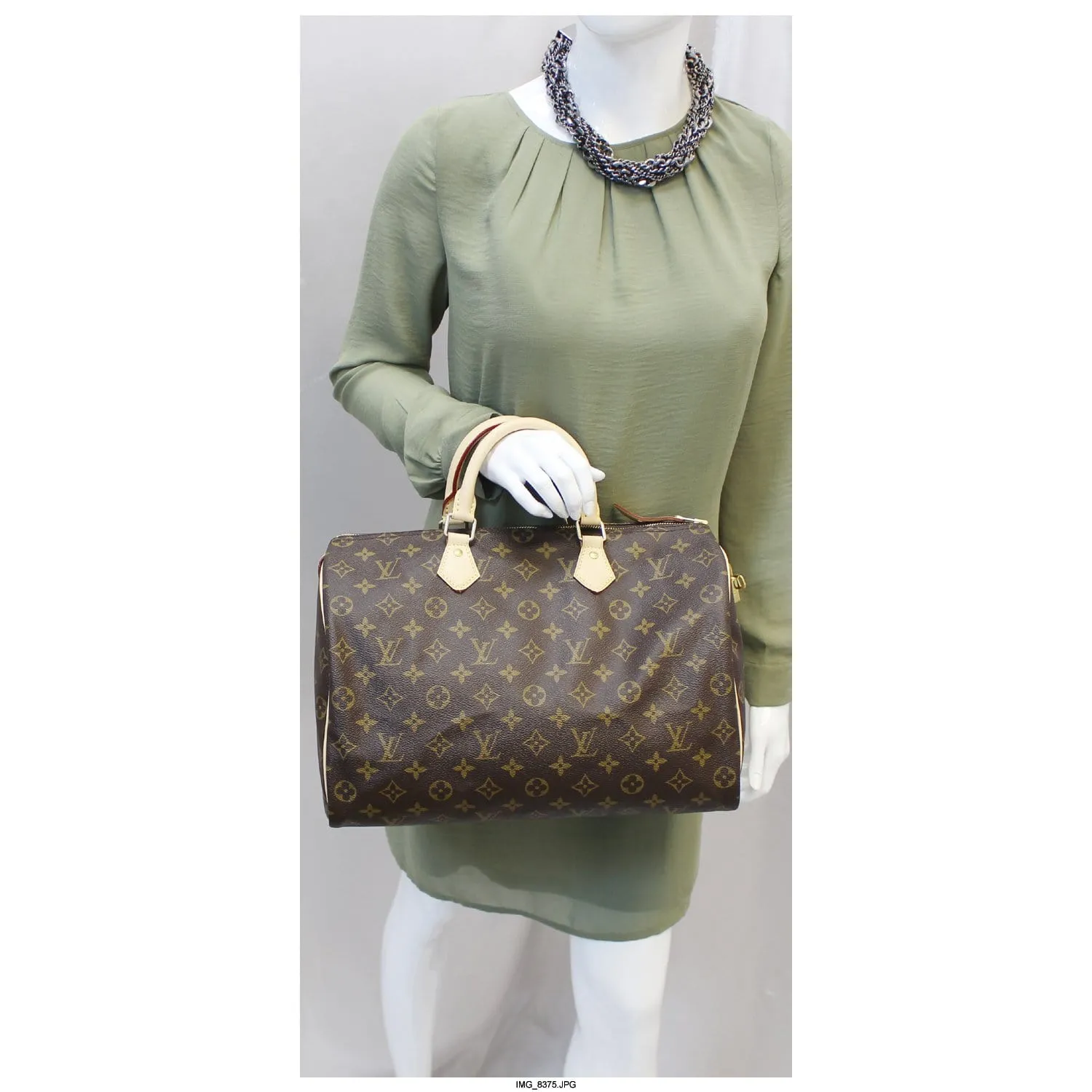 LOUIS VUITTON Speedy 35 Monogram Canvas Satchel Bag