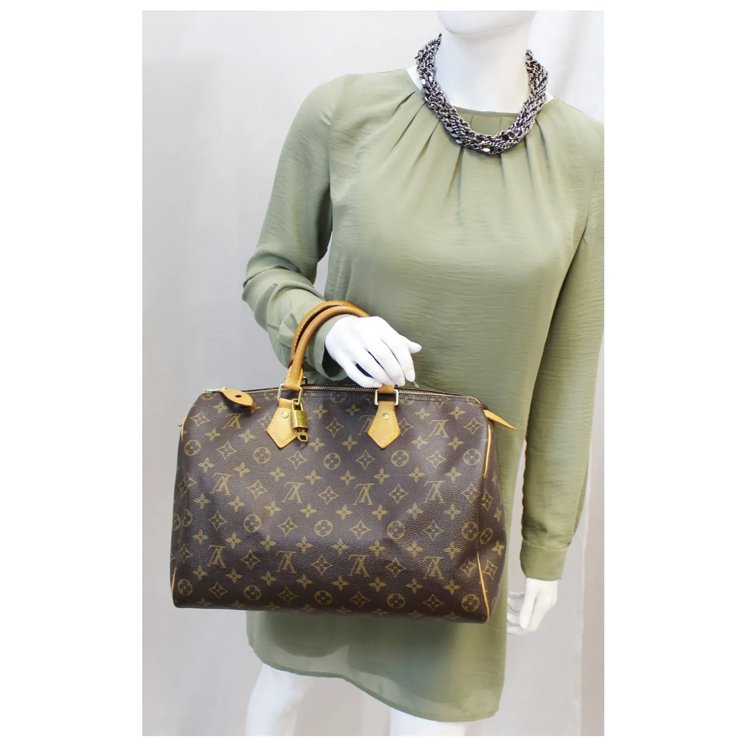 LOUIS VUITTON Speedy 35 Monogram Canvas Satchel Bag