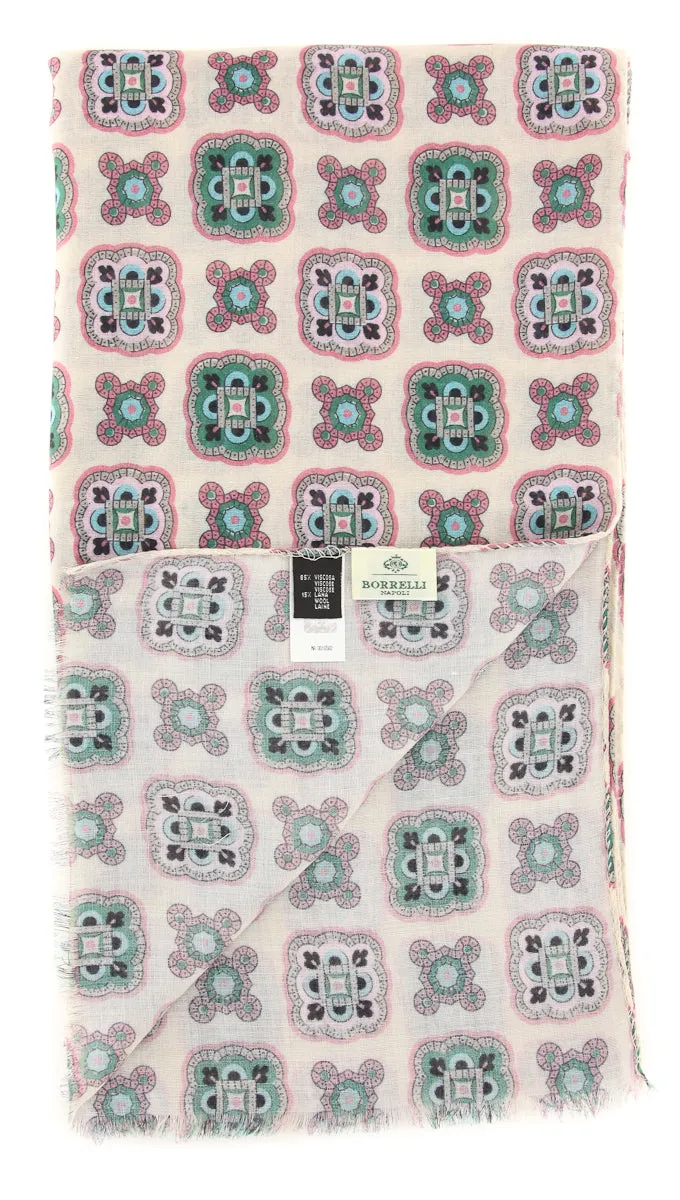 Luigi Borrelli Beige Wool Blend Scarf