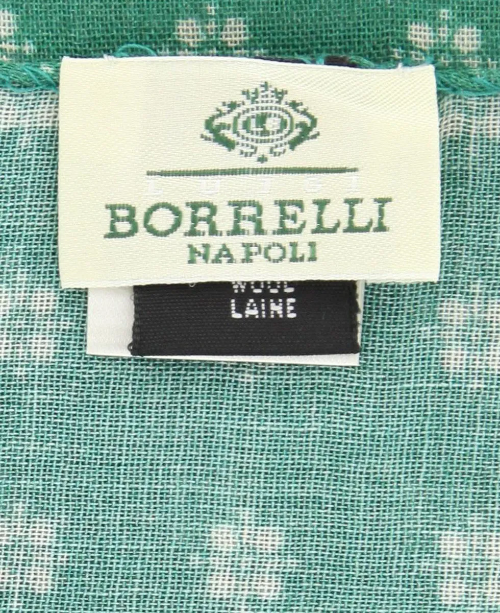 Luigi Borrelli Green Wool Blend Scarf