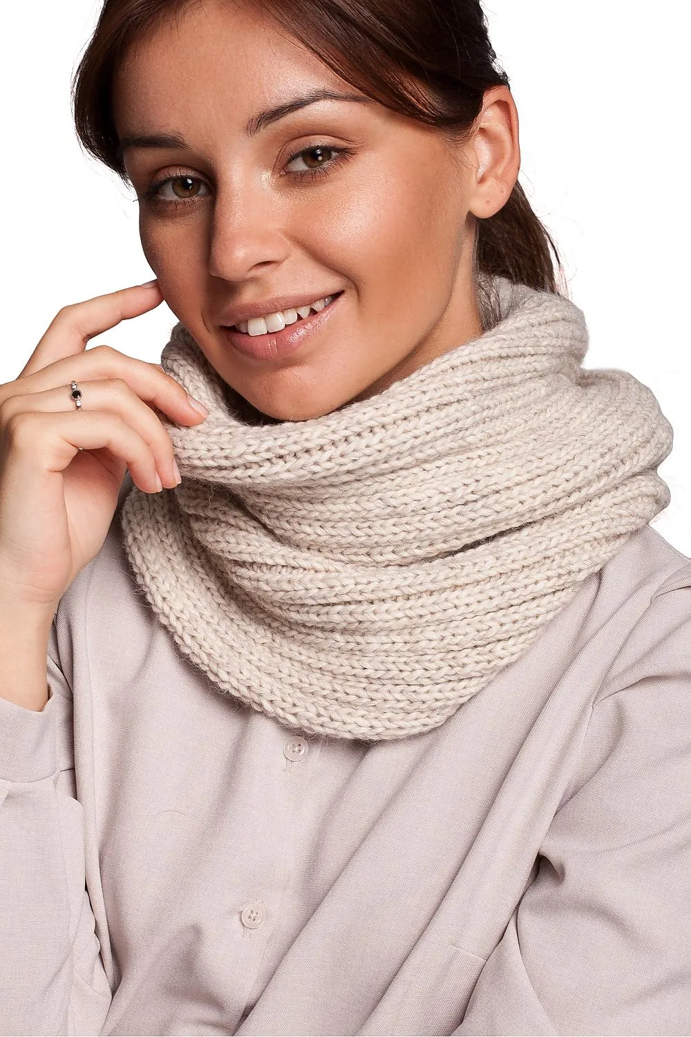 Luxurious Fitted Knit Infinity Scarf