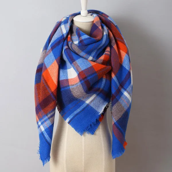 luxury Brand Design Soft Cashmere Women's Scarf Fashion Plaid Oversized Blanket Pashmina Shawl Warm in Warp Scarves
