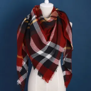 luxury Brand Design Soft Cashmere Women's Scarf Fashion Plaid Oversized Blanket Pashmina Shawl Warm in Warp Scarves
