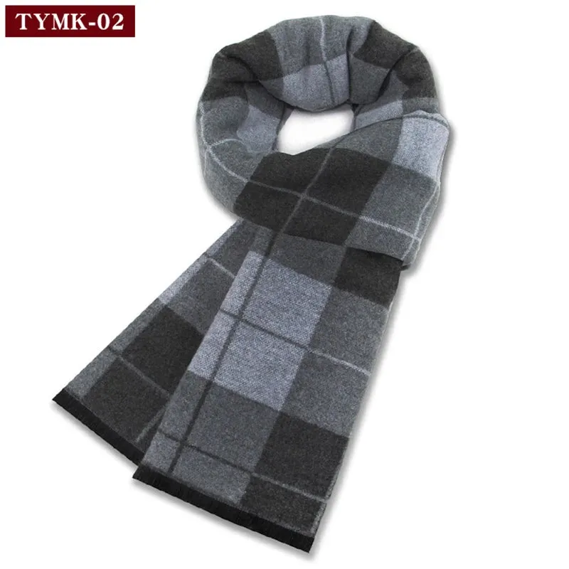 Luxury Wool Scarf for Men | Winter Warm Cashmere Silk Plaid Pashmina Shawl | EnigmaParis