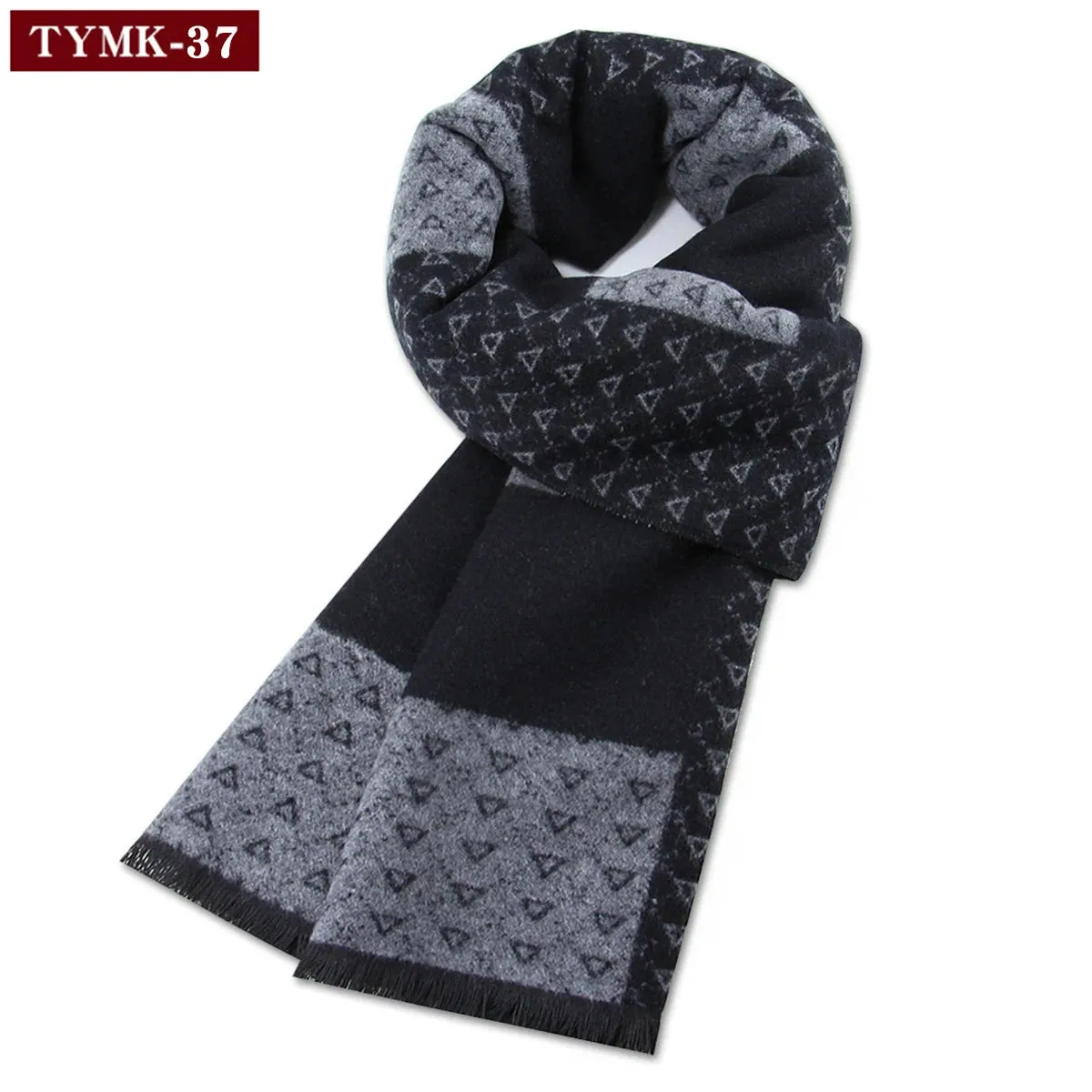 Luxury Wool Scarf for Men | Winter Warm Cashmere Silk Plaid Pashmina Shawl | EnigmaParis