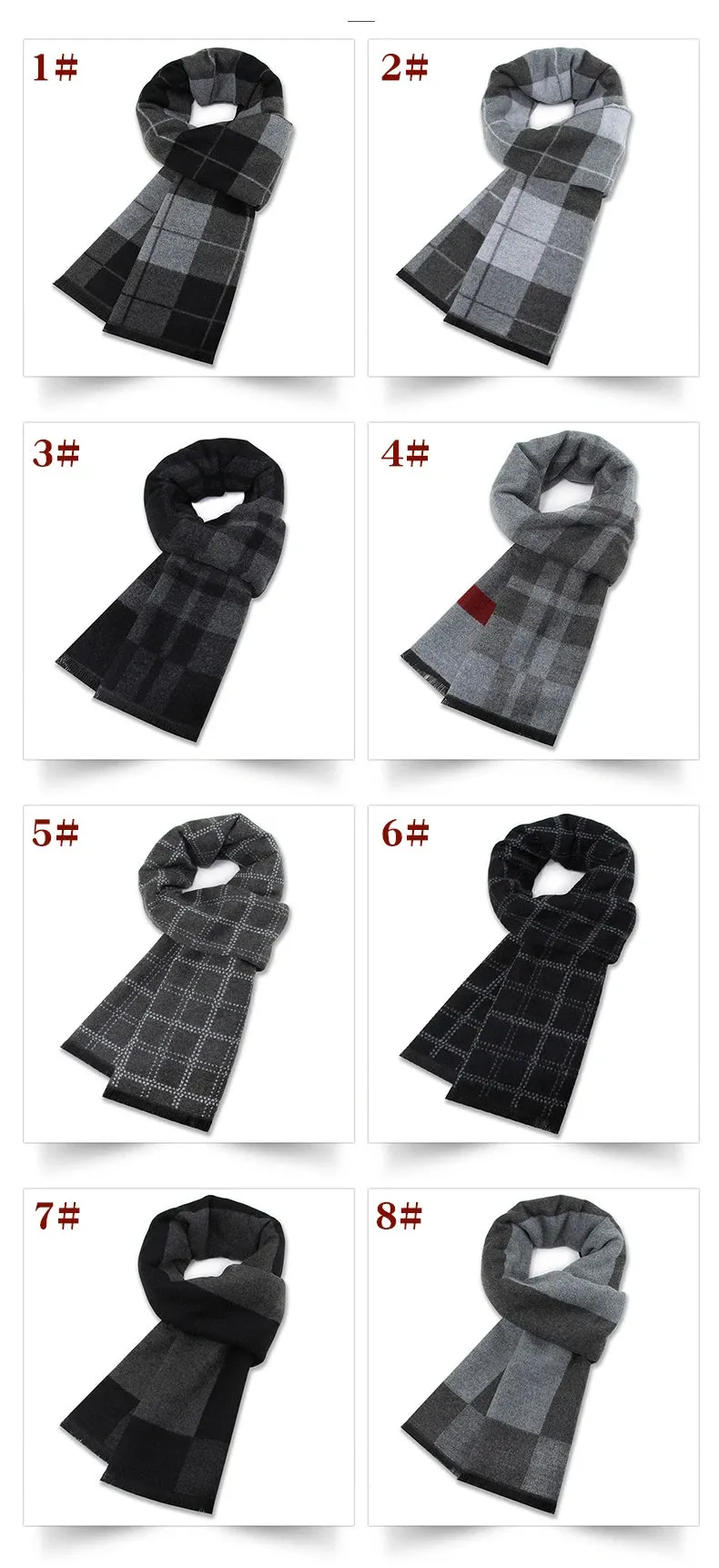 Luxury Wool Scarf for Men | Winter Warm Cashmere Silk Plaid Pashmina Shawl | EnigmaParis