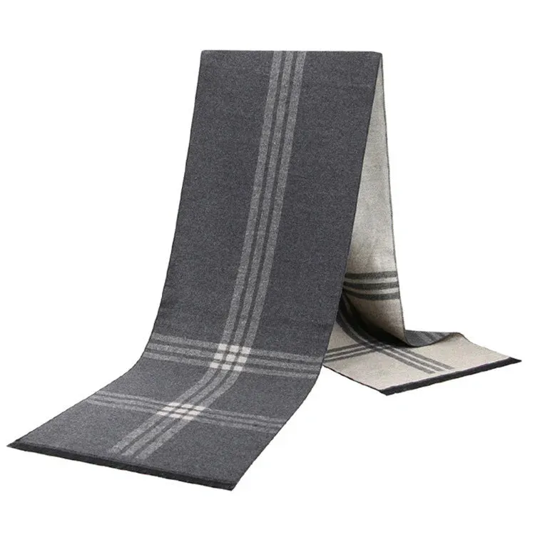 Luxury Wool Scarf for Men | Winter Warm Cashmere Silk Plaid Pashmina Shawl | EnigmaParis