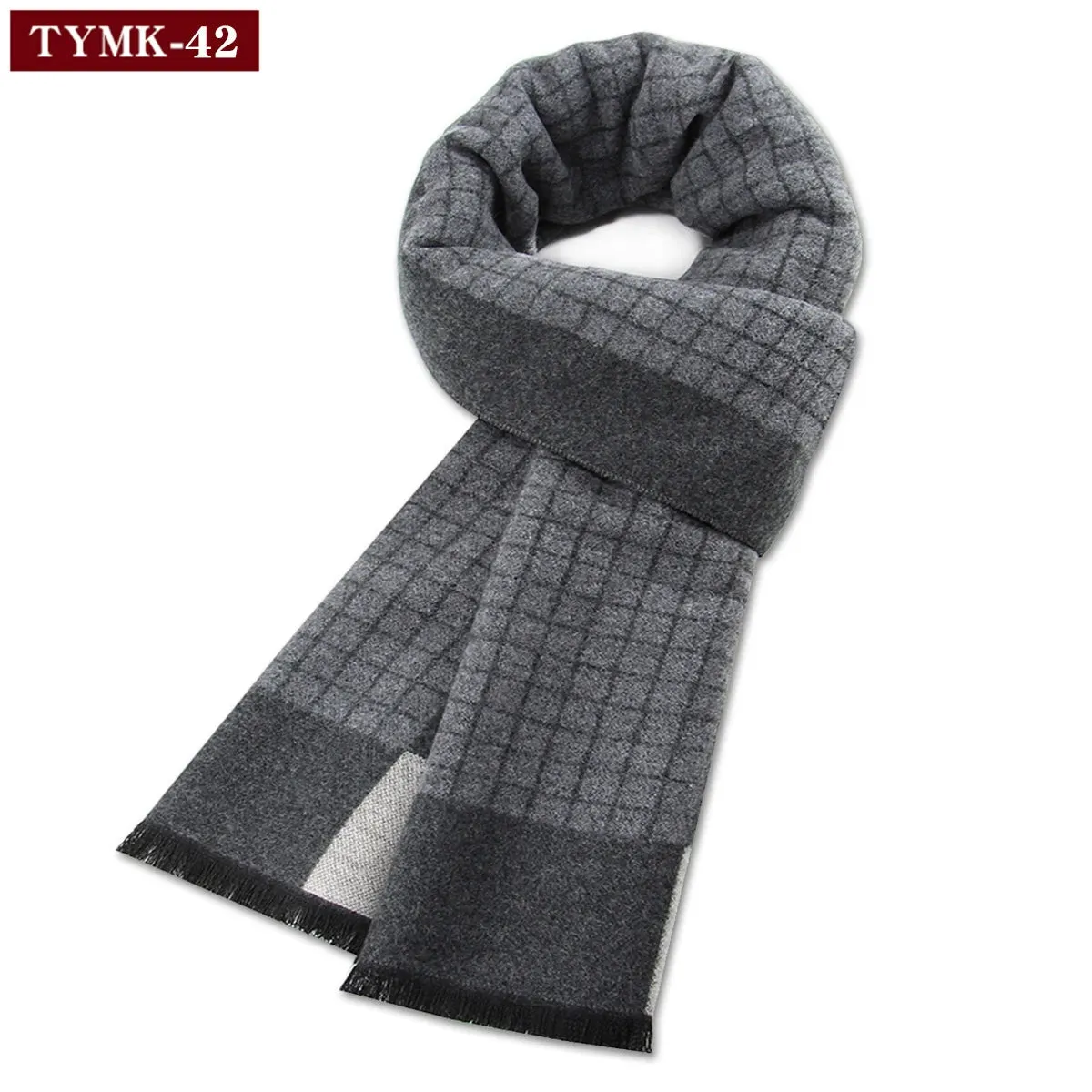 Luxury Wool Scarf for Men | Winter Warm Cashmere Silk Plaid Pashmina Shawl | EnigmaParis