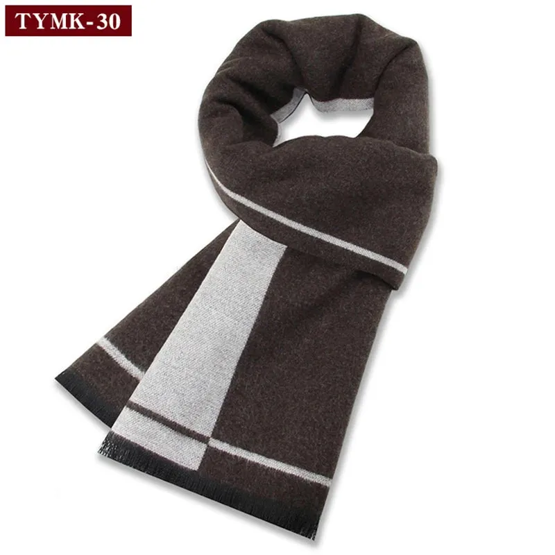 Luxury Wool Scarf for Men | Winter Warm Cashmere Silk Plaid Pashmina Shawl | EnigmaParis