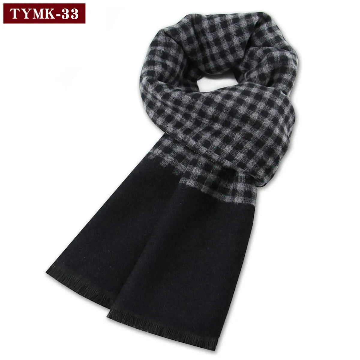 Luxury Wool Scarf for Men | Winter Warm Cashmere Silk Plaid Pashmina Shawl | EnigmaParis