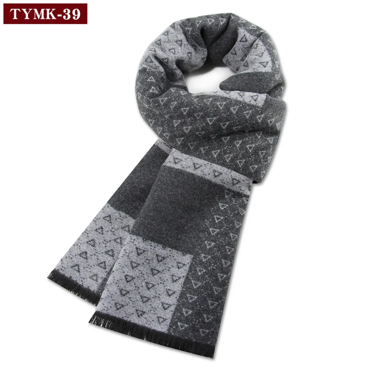 Luxury Wool Scarf for Men | Winter Warm Cashmere Silk Plaid Pashmina Shawl | EnigmaParis