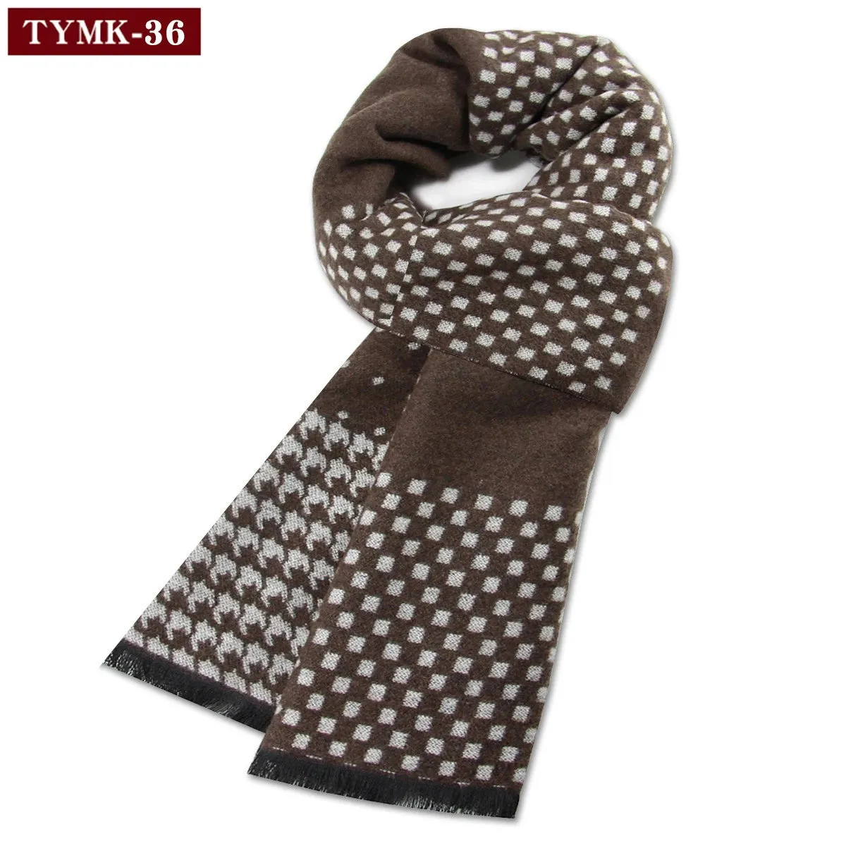 Luxury Wool Scarf for Men | Winter Warm Cashmere Silk Plaid Pashmina Shawl | EnigmaParis