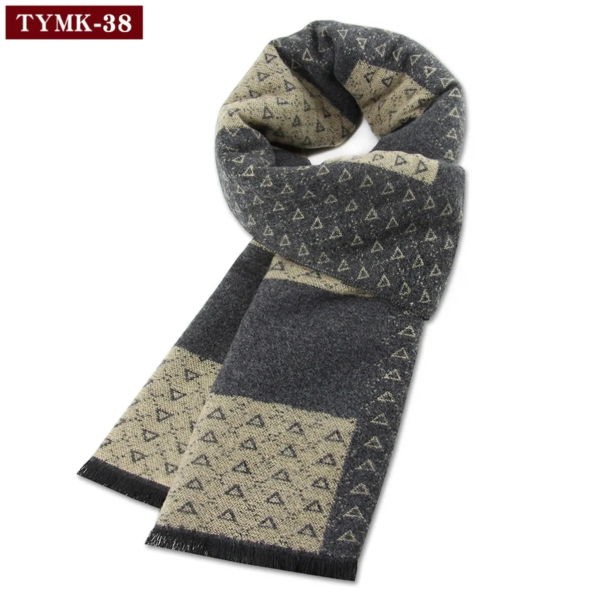 Luxury Wool Scarf for Men | Winter Warm Cashmere Silk Plaid Pashmina Shawl | EnigmaParis