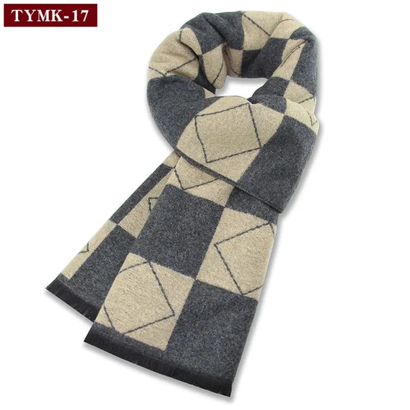 Luxury Wool Scarf for Men | Winter Warm Cashmere Silk Plaid Pashmina Shawl | EnigmaParis