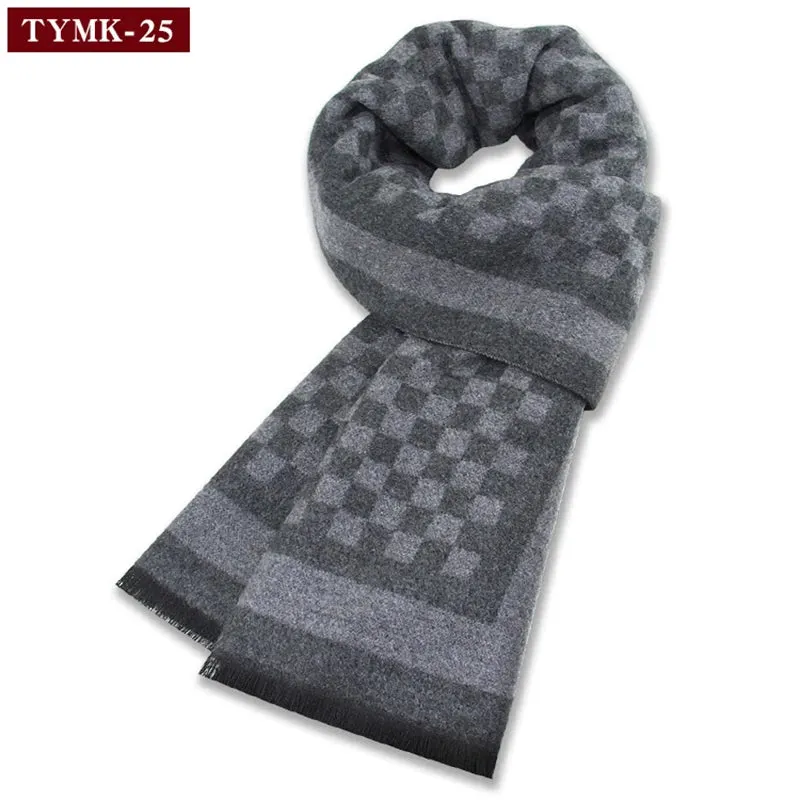 Luxury Wool Scarf for Men | Winter Warm Cashmere Silk Plaid Pashmina Shawl | EnigmaParis