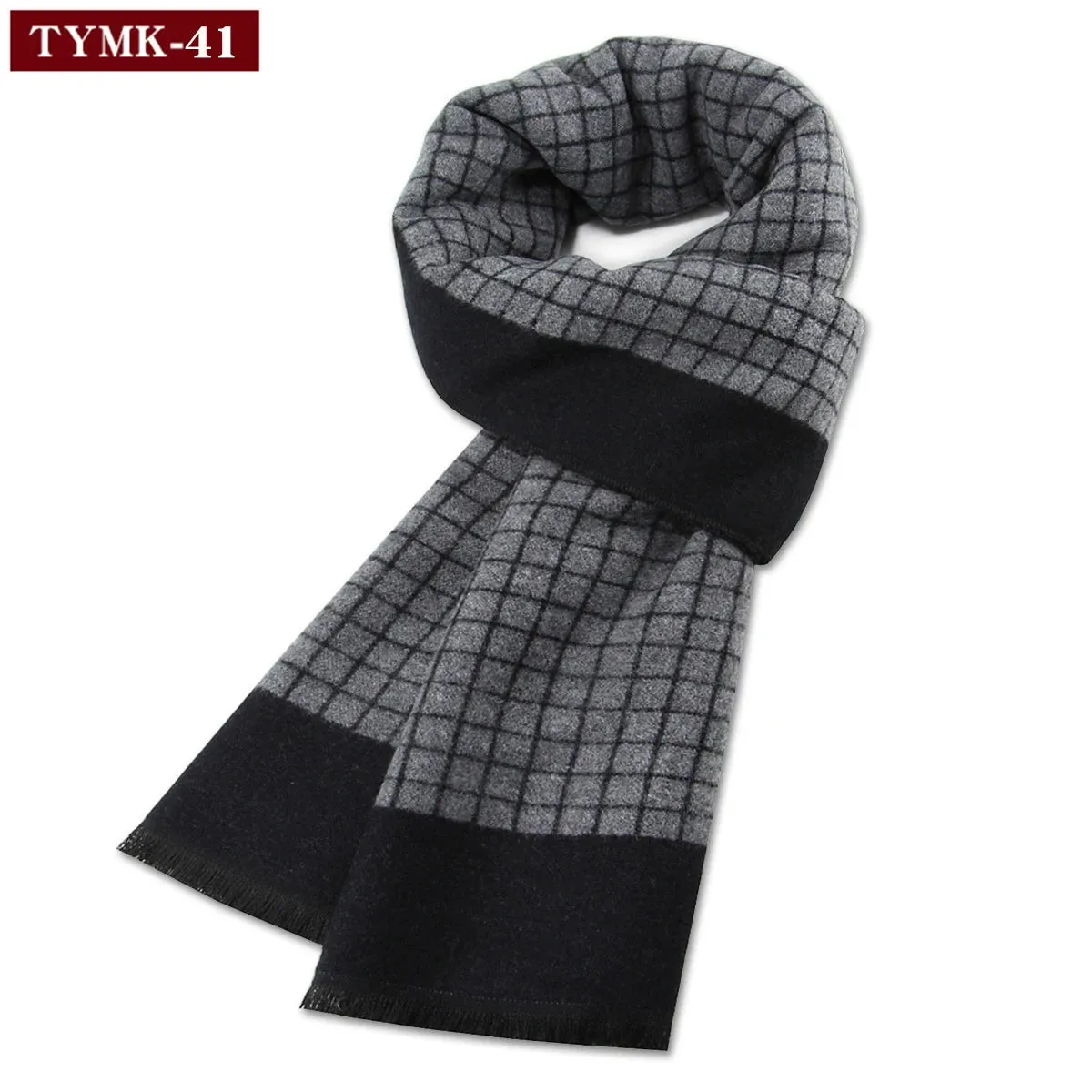 Luxury Wool Scarf for Men | Winter Warm Cashmere Silk Plaid Pashmina Shawl | EnigmaParis