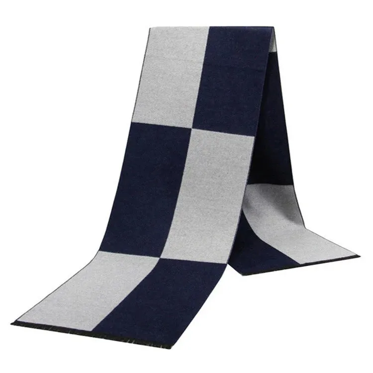Luxury Wool Scarf for Men | Winter Warm Cashmere Silk Plaid Pashmina Shawl | EnigmaParis