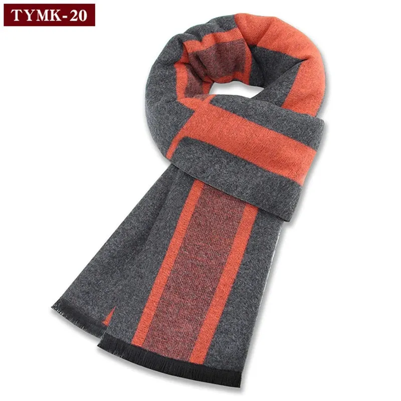 Luxury Wool Scarf for Men | Winter Warm Cashmere Silk Plaid Pashmina Shawl | EnigmaParis