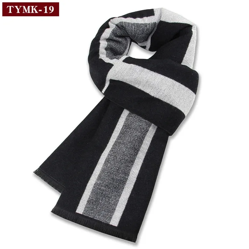 Luxury Wool Scarf for Men | Winter Warm Cashmere Silk Plaid Pashmina Shawl | EnigmaParis