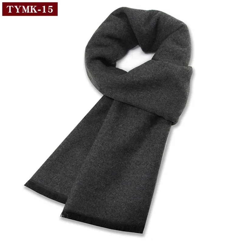 Luxury Wool Scarf for Men | Winter Warm Cashmere Silk Plaid Pashmina Shawl | EnigmaParis