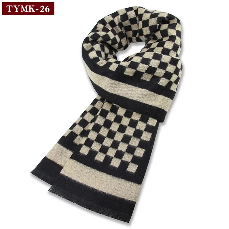 Luxury Wool Scarf for Men | Winter Warm Cashmere Silk Plaid Pashmina Shawl | EnigmaParis