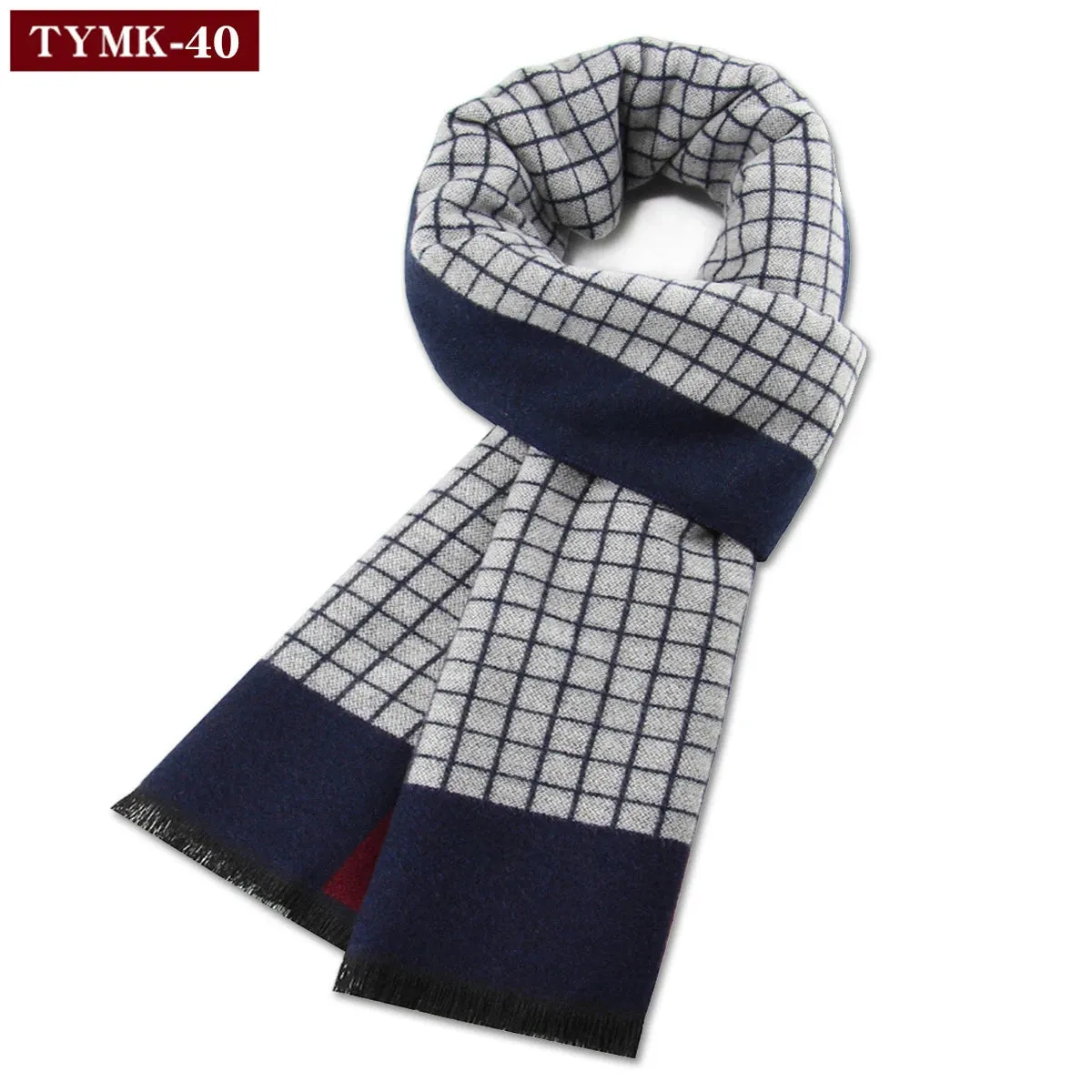 Luxury Wool Scarf for Men | Winter Warm Cashmere Silk Plaid Pashmina Shawl | EnigmaParis