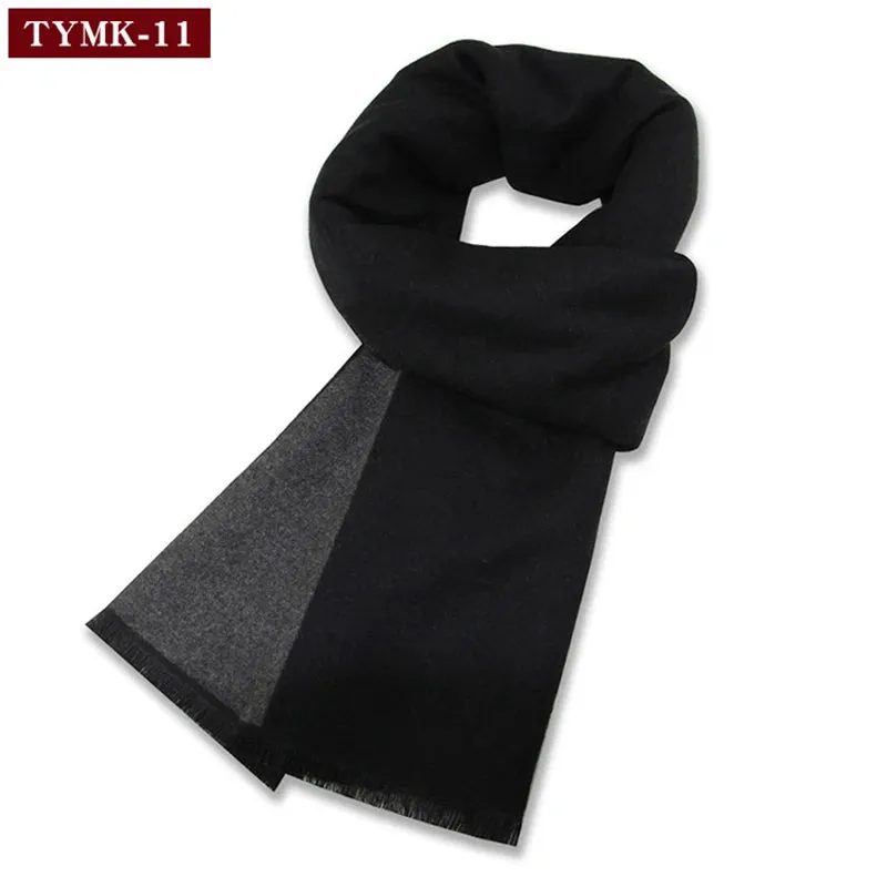 Luxury Wool Scarf for Men | Winter Warm Cashmere Silk Plaid Pashmina Shawl | EnigmaParis