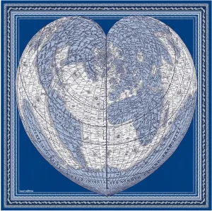 MAPPEMONDE BLUE 100 SQUARE