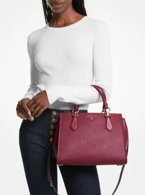 Marilyn Medium Saffiano Leather Satchel