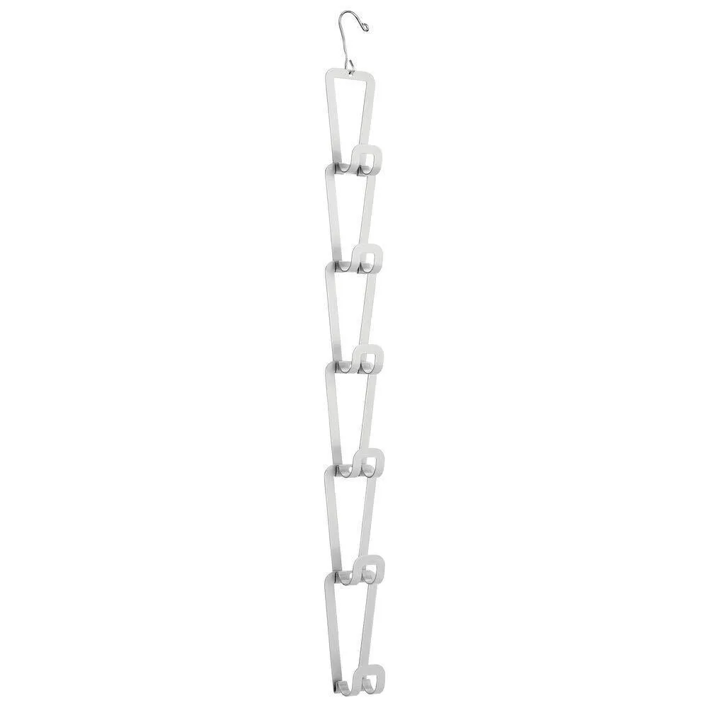 mDesign Metal Wire Over The Closet Rod Hanging Storage Organizer Hanger for Storing and Organizing Purses, Backpacks, Satchels, Crossovers, Handbags - 6 Hooks - 6 Pack - Gray