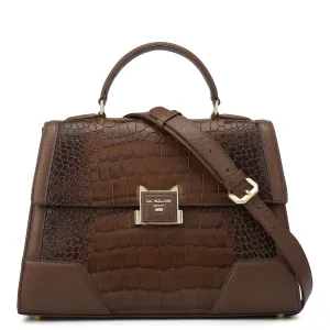 Medium Croco Franzy Leather Satchel - Date