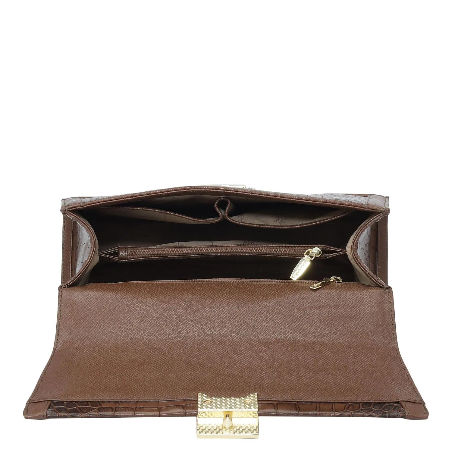 Medium Croco Franzy Leather Satchel - Date