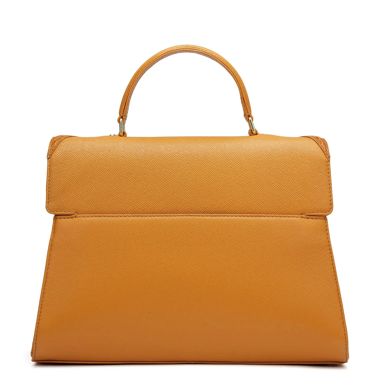 Medium Croco Franzy Leather Satchel - Flame