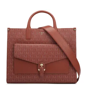 Medium Monogram Franzy Leather Satchel - Brick