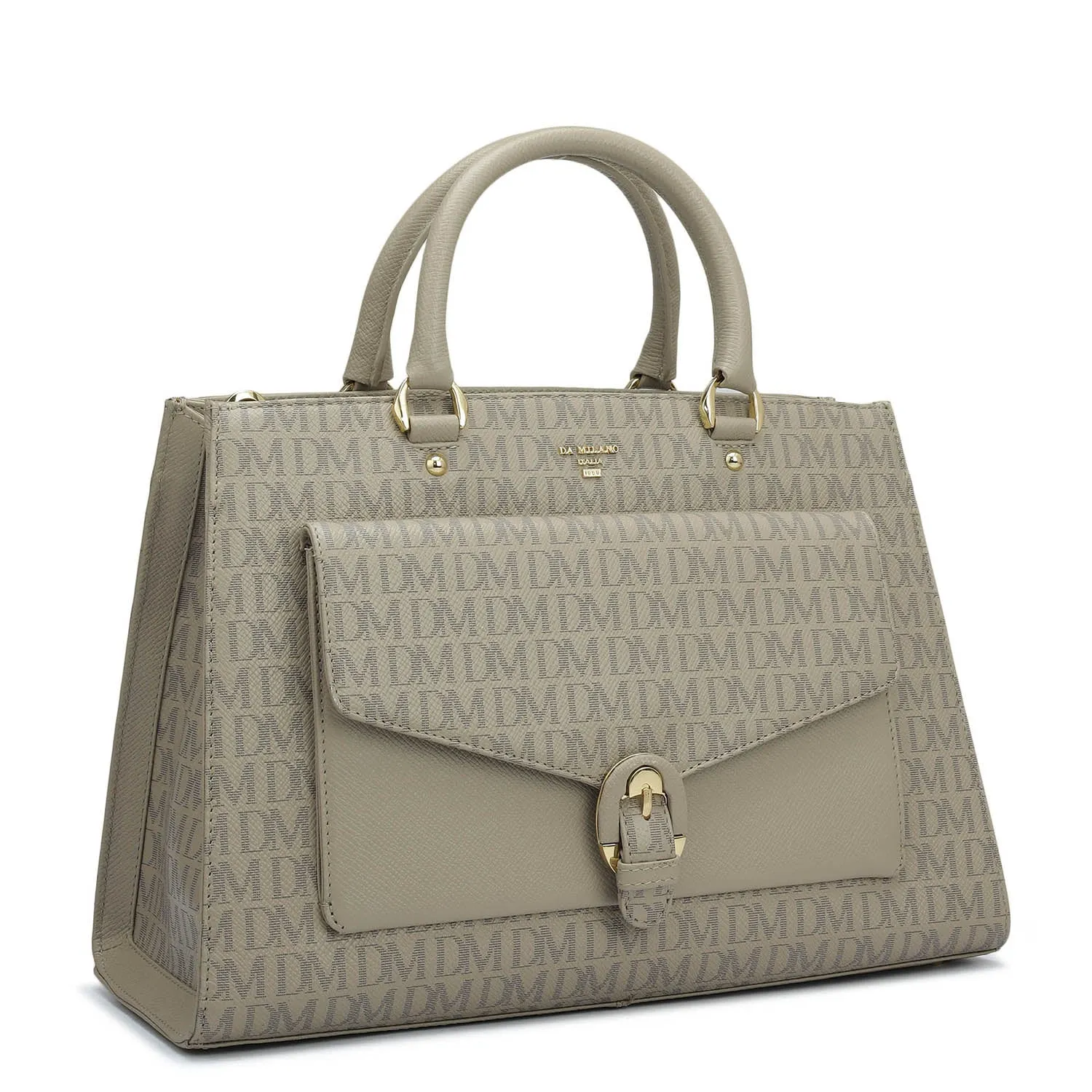 Medium Monogram Franzy Leather Satchel - Chalk