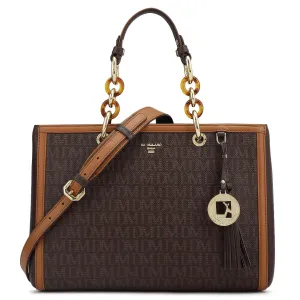 Medium Monogram Franzy Leather Satchel - Chocolate