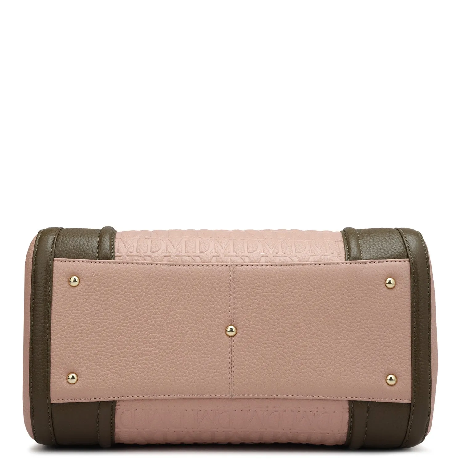 Medium Monogram Leather Satchel - Baby Pink