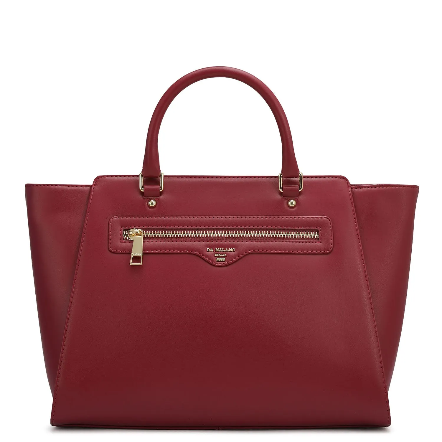 Medium Plain Leather Satchel - Plumberry