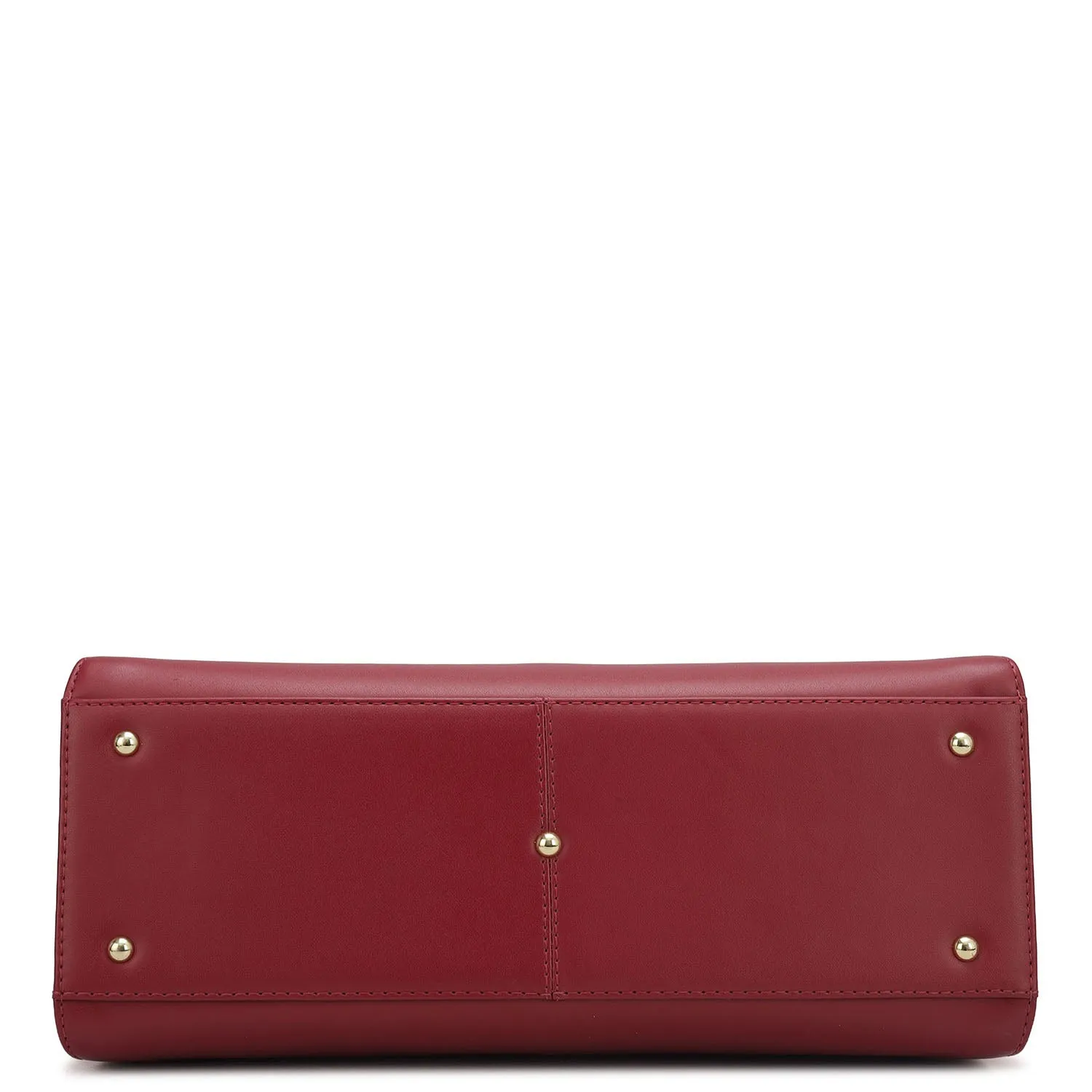 Medium Plain Leather Satchel - Plumberry