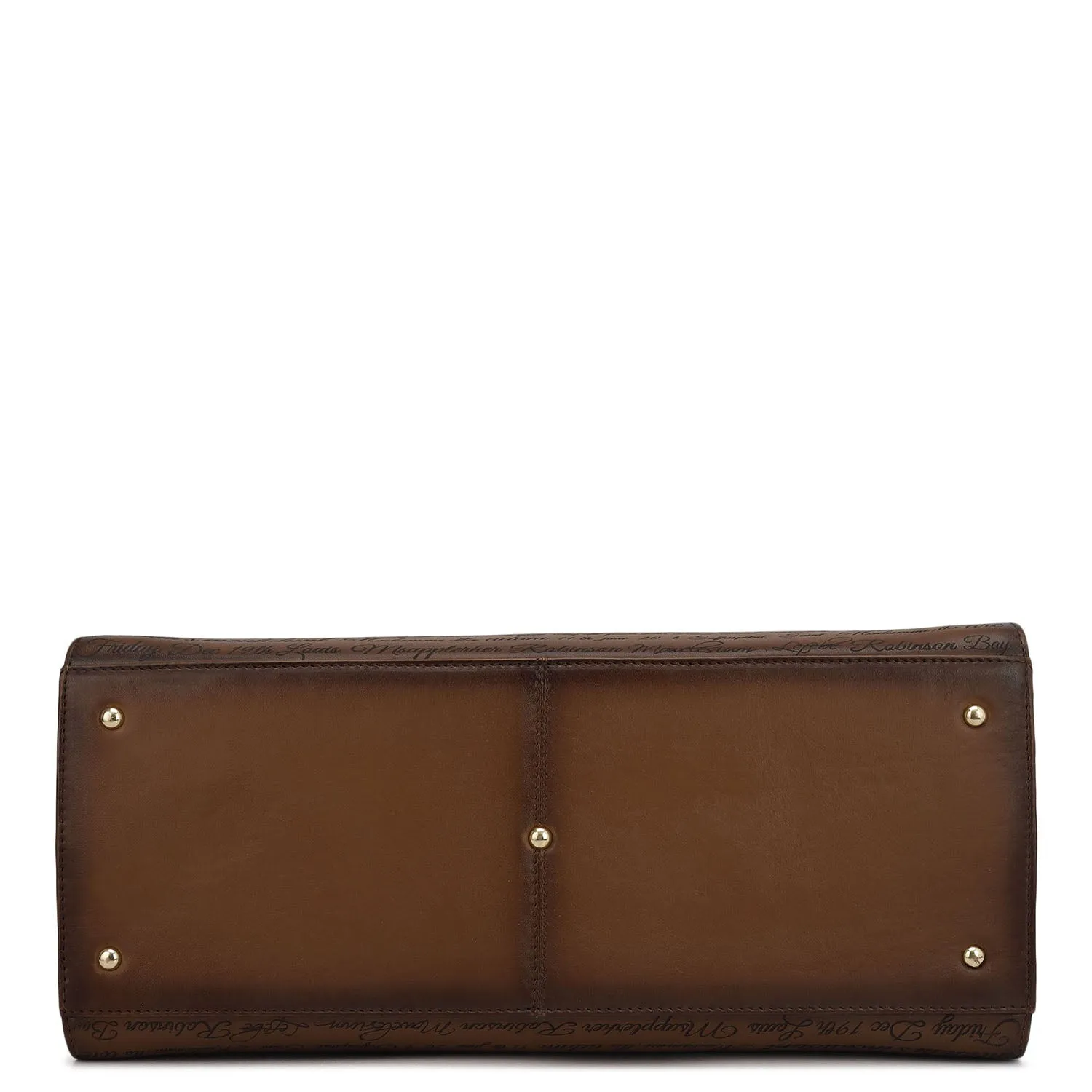 Medium Signato Leather Satchel - Cognac