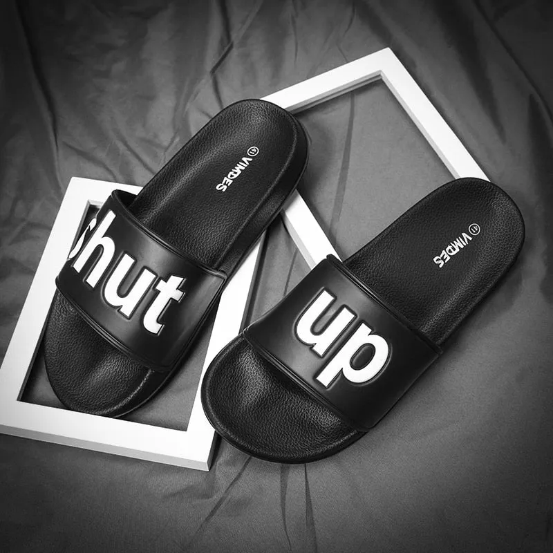 Men Beach Sandals Black White Flip Flops Men