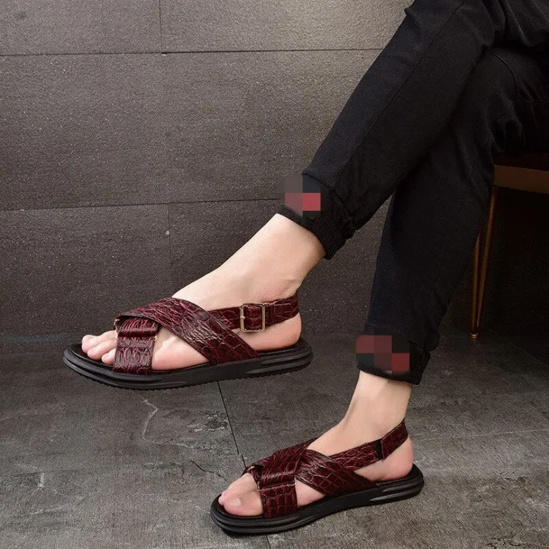 Men Leisure Buckle Strap Beach Sandals Slippers