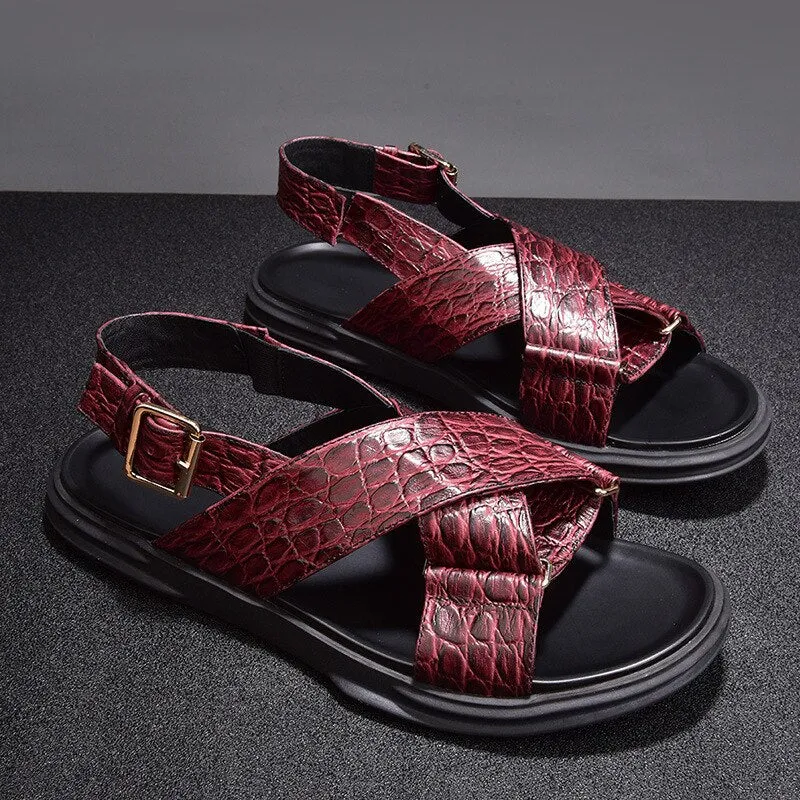 Men Leisure Buckle Strap Beach Sandals Slippers
