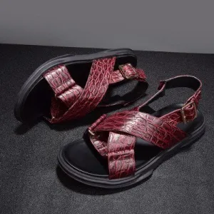 Men Leisure Buckle Strap Beach Sandals Slippers
