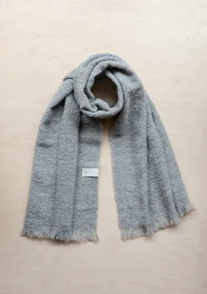Men's Alpaca Oversized Scarf in Light Grey Melange