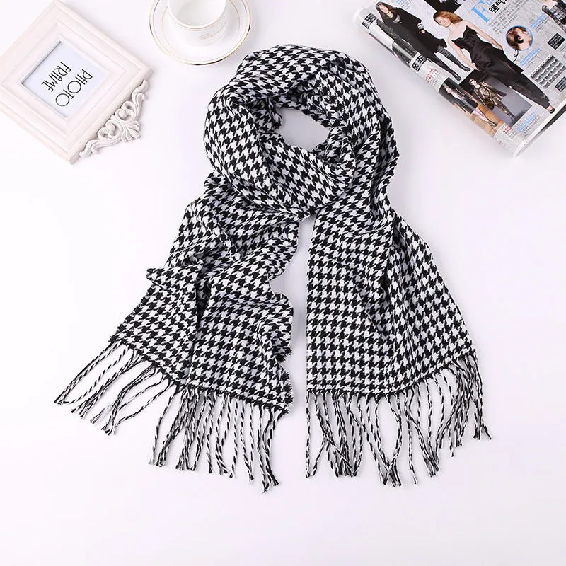 Men's Fashion English Plaid Faux Cashmere Scarf
