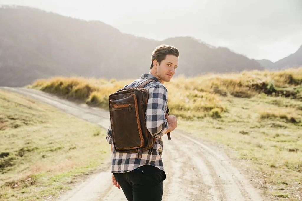Mens Leather Combination Bag - Arno